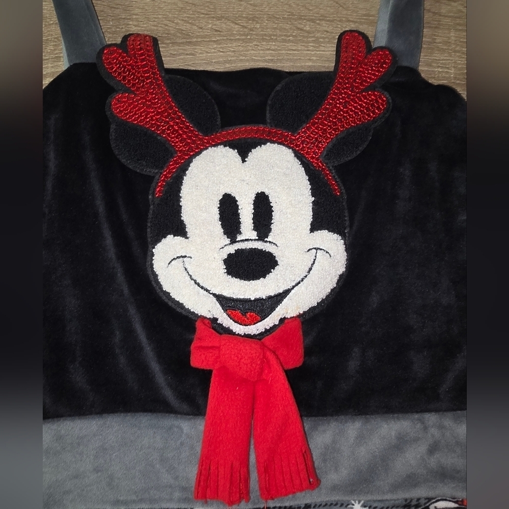 Disney Christmas Mickey Mouse Velour Jumpsuit PJ Pajama Overalls Junior's XL - Picture 4 of 10